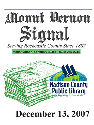 cover image of Mount Vernon Signal 12/13/2007